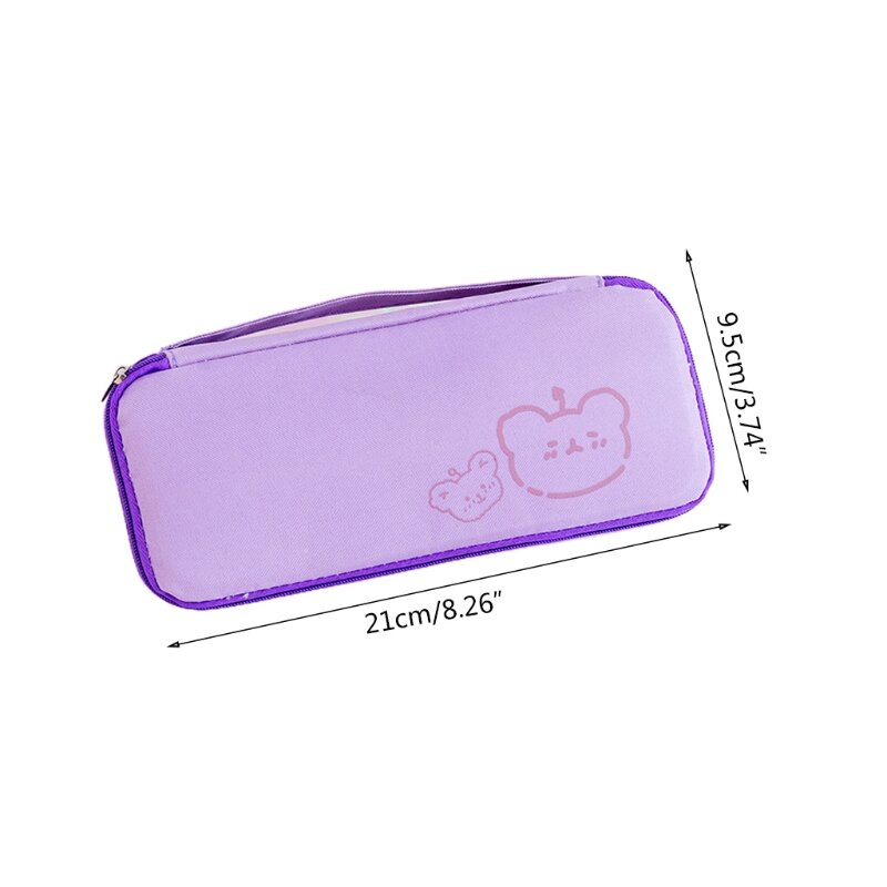 Portable Canvas Pencil Case Staionery Storage Holder Bag for Children Students