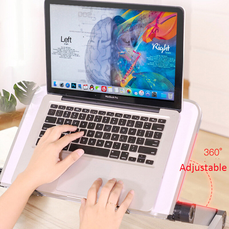 Soporte plegable de aluminio ajustable para ordenador portátil, bandeja de mesa de ordenador, antideslizante, para Macbook Pro Air
