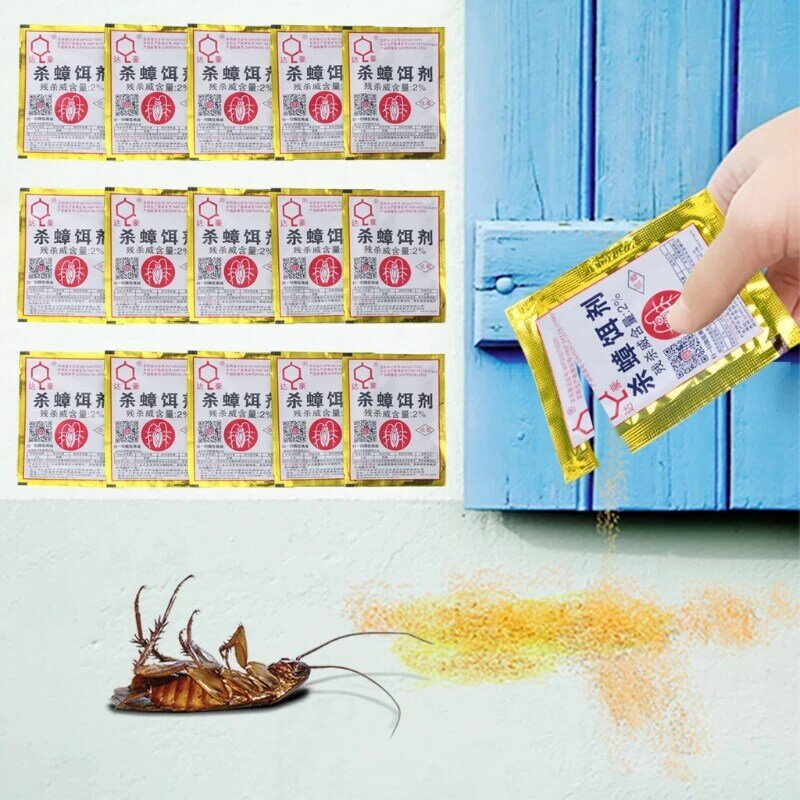 15PCS Cockroach Repellent Trap Poiso Pest Portfolio Indoor Family Bug Control