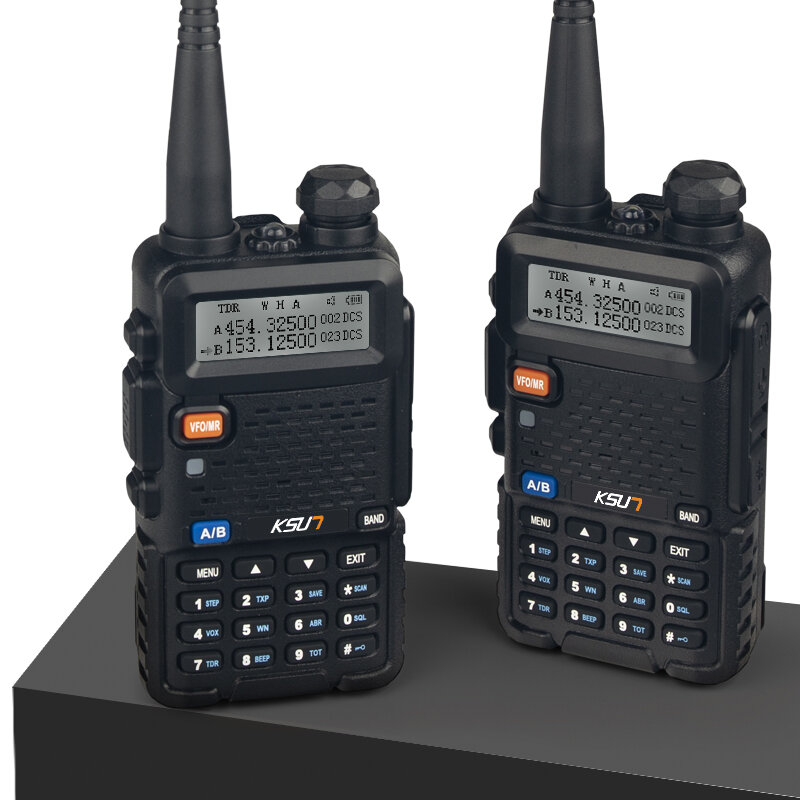 1 ou 2pcs ksun uv5r em dois sentidos estação de rádio vhf uhf 136-174 & 400-520mhz transceptor 8w uv 5r UV-5R walkie talkie
