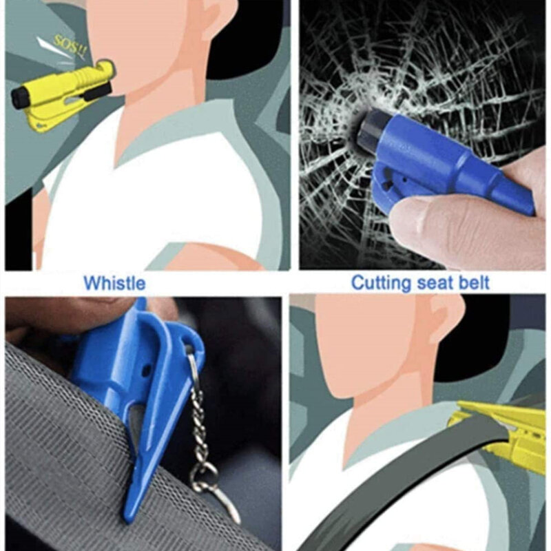 Автомобильный молоток безопасности, Портативный Спасательный молоток, аварийный инструмент для разбивания стекла и ремня безопасности