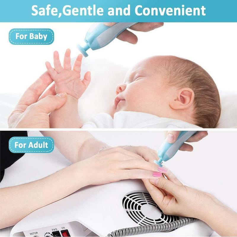 Bebê aparador de unhas elétrica multifuncional bebê arquivo de unhas clippers toes cortador de unha aparador manicure conjunto ferramentas cuidados com o bebê