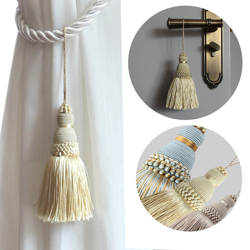 1 peça borla pendurado pingente decorativo cortinas de ouro acessórios chave borlas para cortina tieback diy artesanato borla franja guarnição