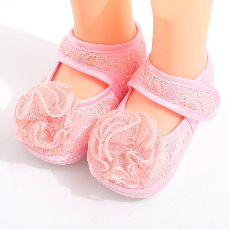 ทารกแรกเกิดทารกดอกไม้เจ้าหญิงรองเท้าการจับคู่ชุดปักลูกไม้เด็กวัยหัดเดินAnti-Slipรองเท้าCrib First ...