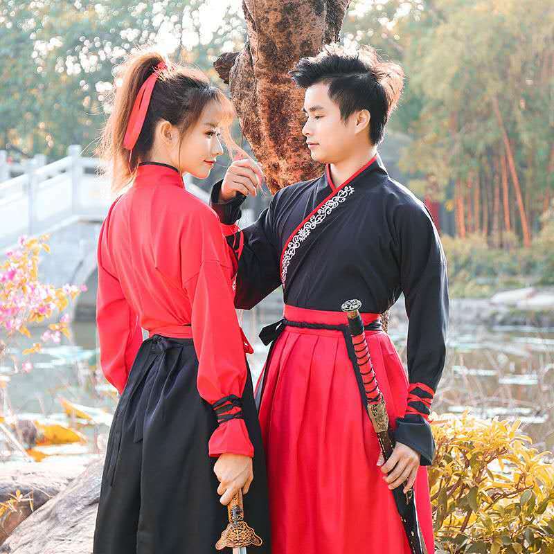الكبار الأزواج Hanfu مجموعات التقليدية الصينية فستان بتصميم حالم زوجين زي هالوين تنكري زوجين للرجال/النساء حجم كبير S-4XL