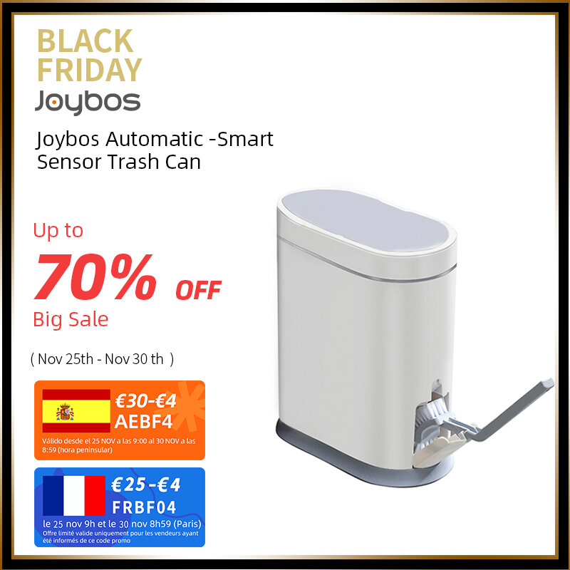 Joybos Automatic Smart Sensor Trash Can with Toilet Brush Waterproof Garbage Bucket Dustbin Bathroom Cabinet Storage Narrow Bin