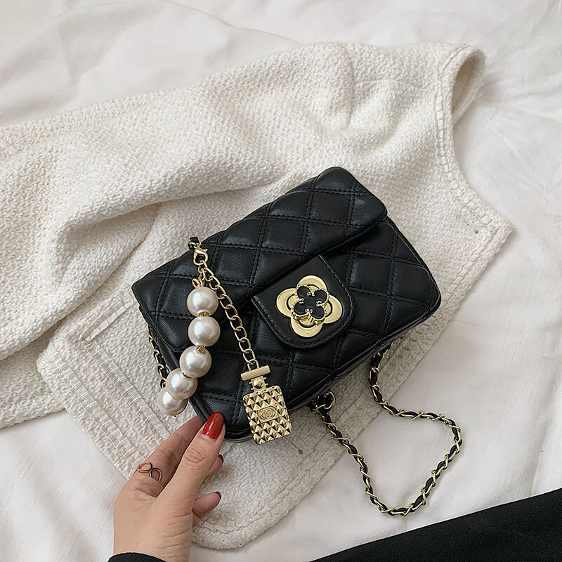 Lingge borsa con filo da ricamo 2021 nuova borsa a tracolla a catena di alta qualità di lusso da donna di moda autunno borsa piccola con una spalla quadrata