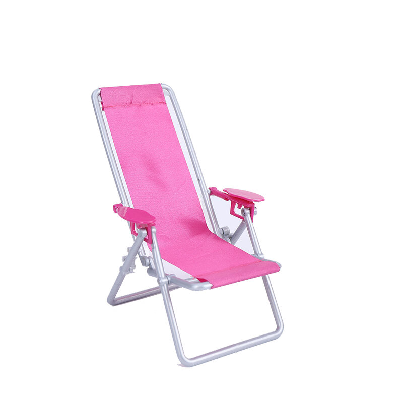 Bybrana bonecas casa móveis escala 1/6 fldable cadeira de banho acessórios para boneca para cadeira de praia casa lounge rosa vermelha