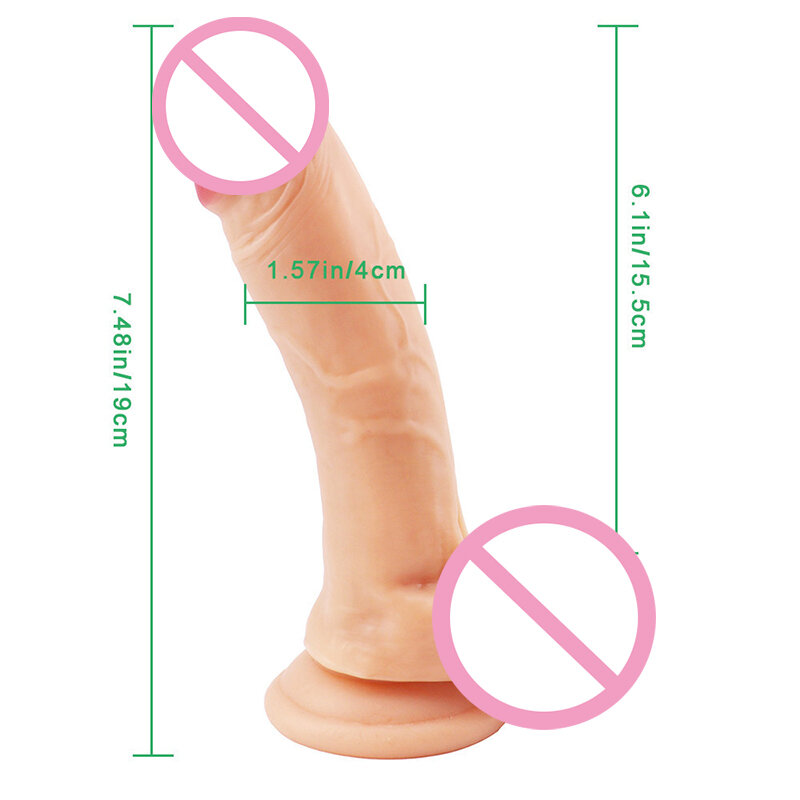 Dildo realista para mulheres, brinquedo sexual adulto, 15.5cm, ponto g, dilatação, sexo anal, plug anal, pênis com ventosa, sex shop