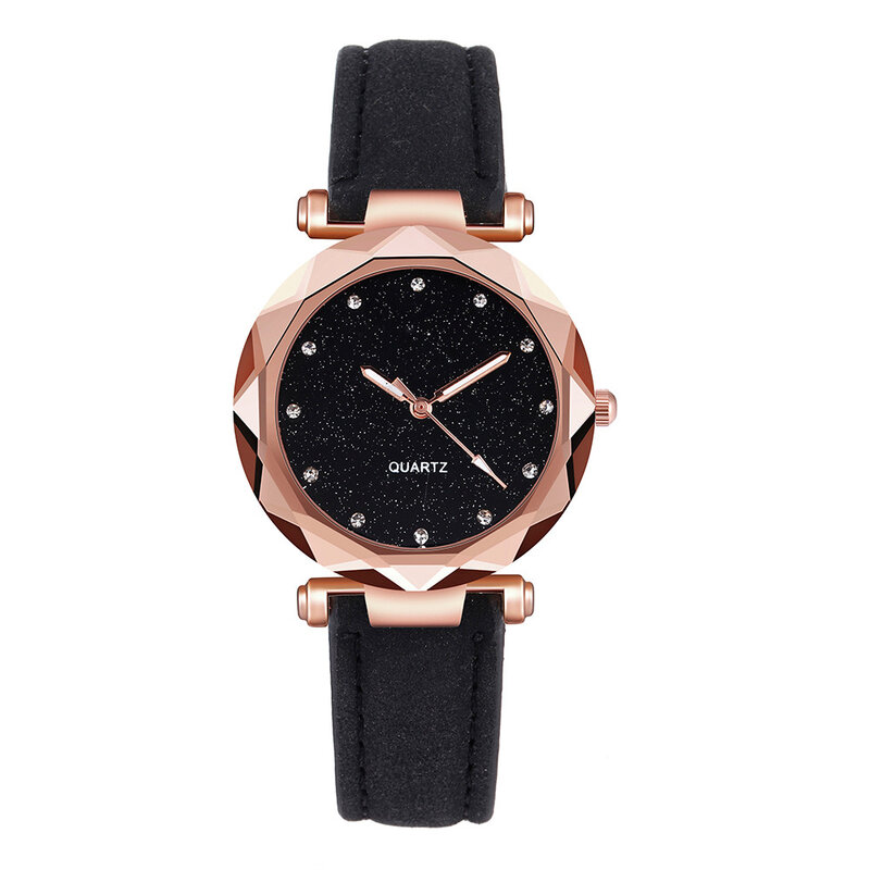 Relojes de moda para mujer, reloj de cuarzo analógico ultrafino de cuero con diamantes de imitación, Correa femenina YE1