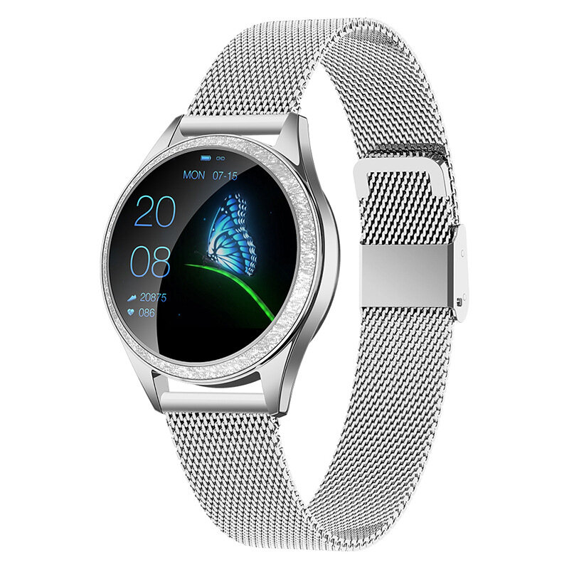 Reloj inteligente KW20 para mujer, pulsera bonita resistente al agua con control del ritmo cardíaco y del sueño, compatible con IOS y Android