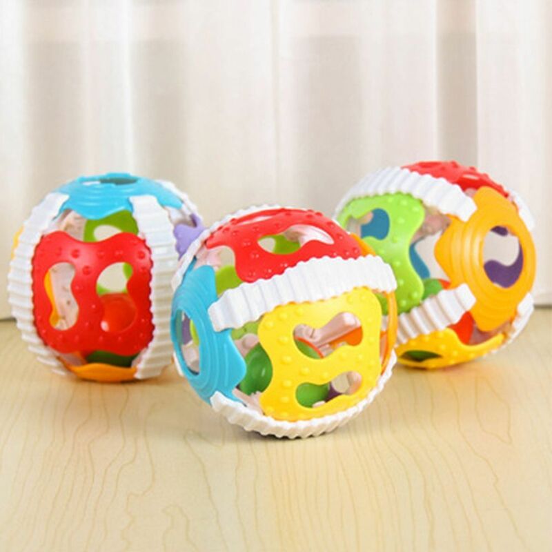 Bezpieczne kolorowe zabawki do gry w piłkę grzechotki dla dzieci Handbell Puzzle edukacyjne