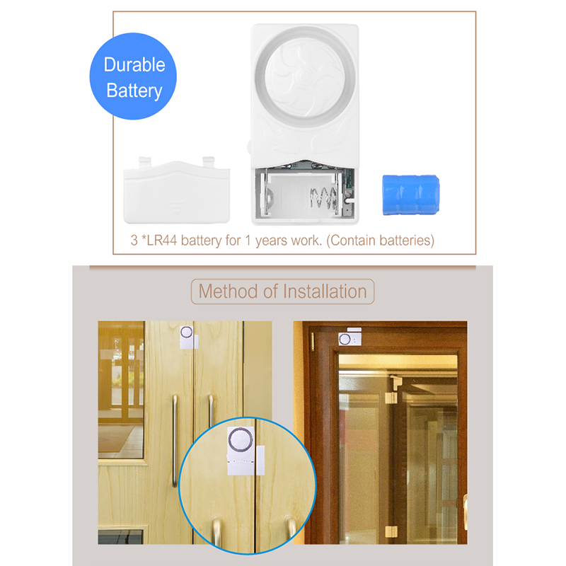 Alarma magnética para puerta y ventana, alarma antirrobo de seguridad para el hogar