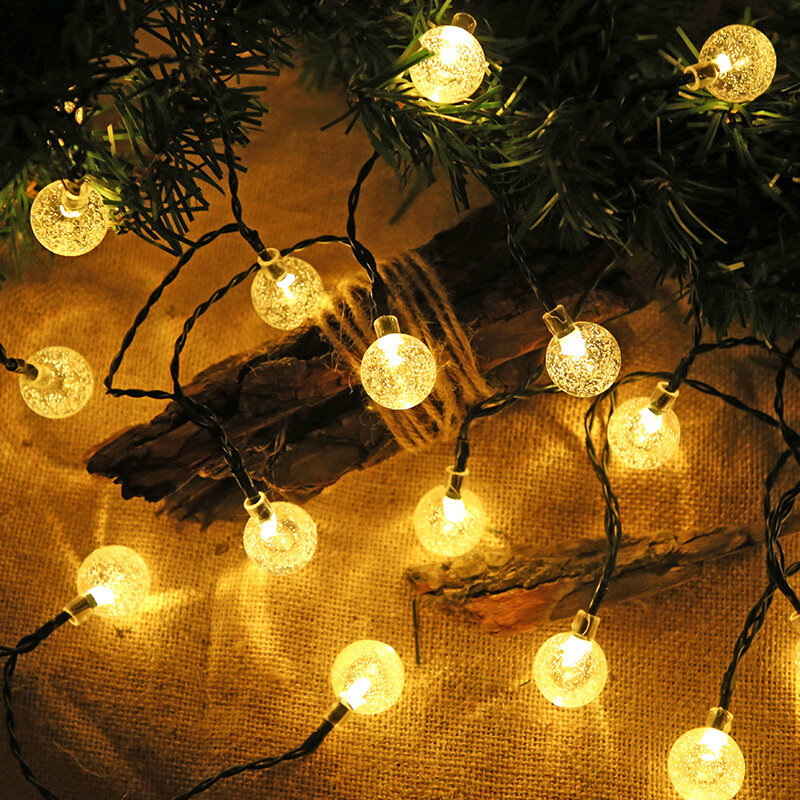 Cadena de luces LED solares para decoración navideña 9,5 m 
