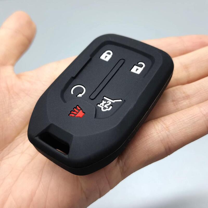 Silicon Rubber Car key FOB cover Holder Protect Skin for Chevrolet Silverado for GMC Sierra 2019 2020 Remote Hang keychain