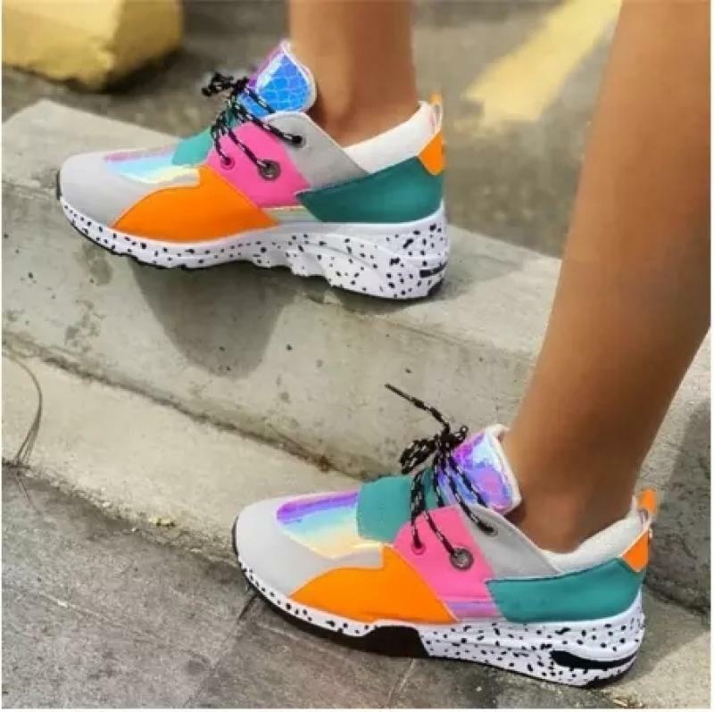 Women's Lacing Casual Shoes Breathable Ladies Sneakers Leopard Print Faux Fur Sneakers Thick Bottom Sports Shoes Women Sneakers