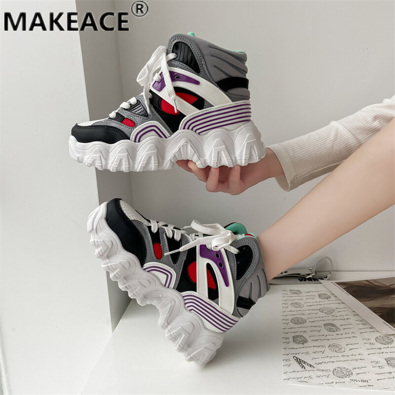 Women's Sports Shoes New Thick-soled Shoes Outdoor Leisure Soft-soled Walking Shoes Running Shoes 36-42 Large Size Women's Shoes