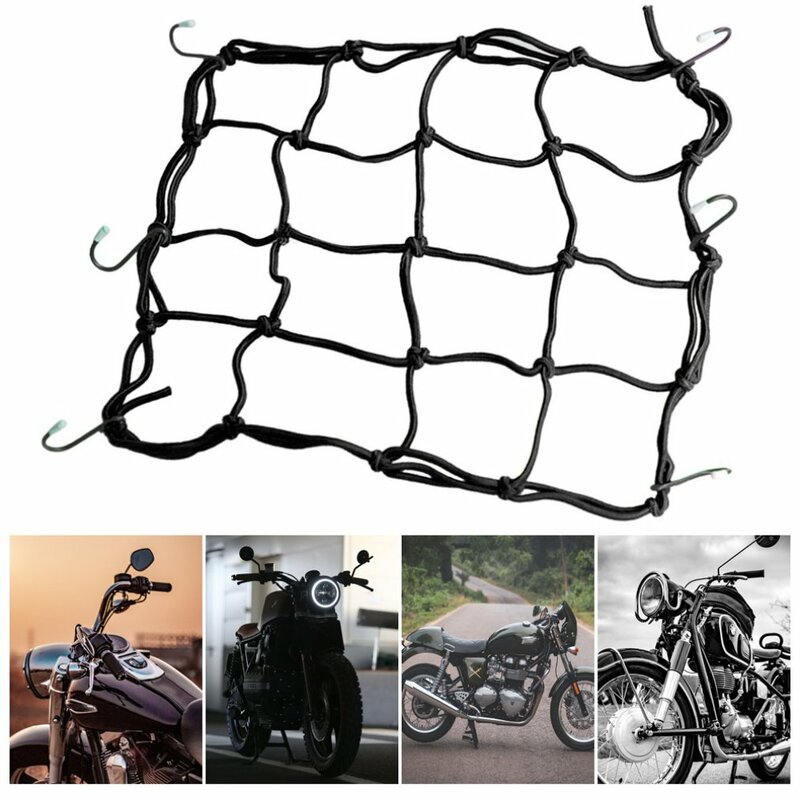 30x30cm bagagem de carga malha net acessórios do carro da motocicleta bicicleta capacete titular 6 ganchos segurar malha net saco do carro auto ferramenta estilo