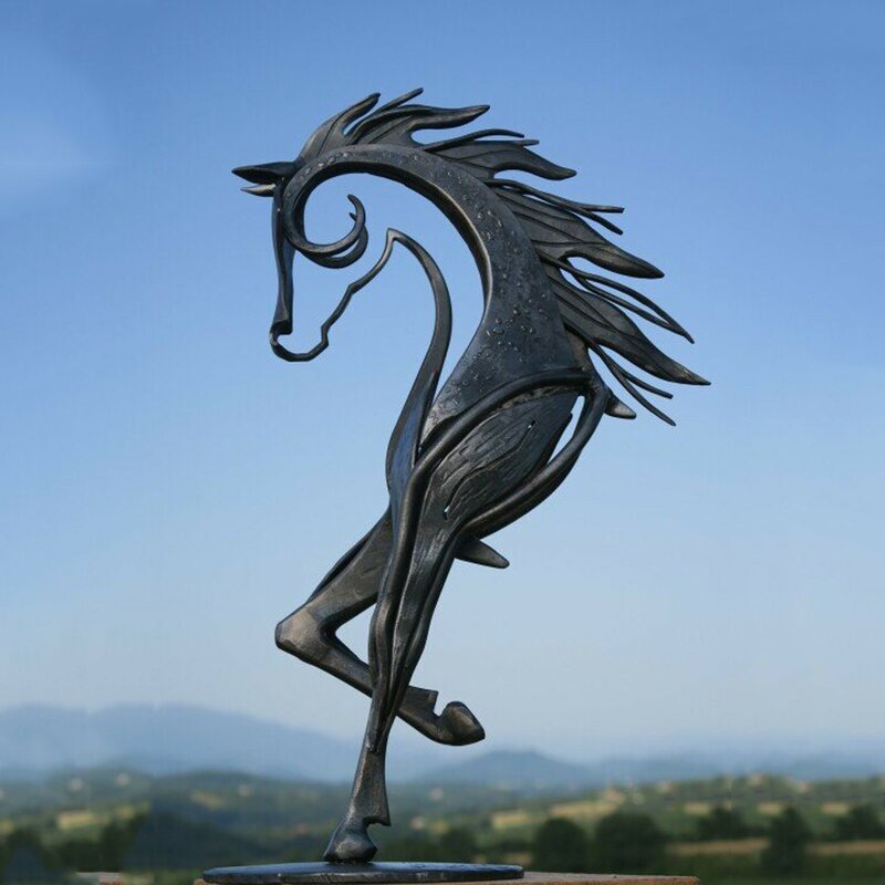 Home Decor Kiss-horse Sculpture Modern Statue Rustic Metal Art Men Gift Horse Decor Декор Для Дома Home Supplies Декор Комнаты