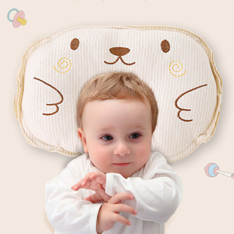 Cojín de cabeza plana para bebé recién nacido, almohada para dormir antivuelco, posicionador, bonito