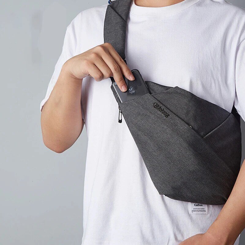 Dienqi bolsa de ombro masculina, bolsa transversal de bolso masculina anti roubo com bolso