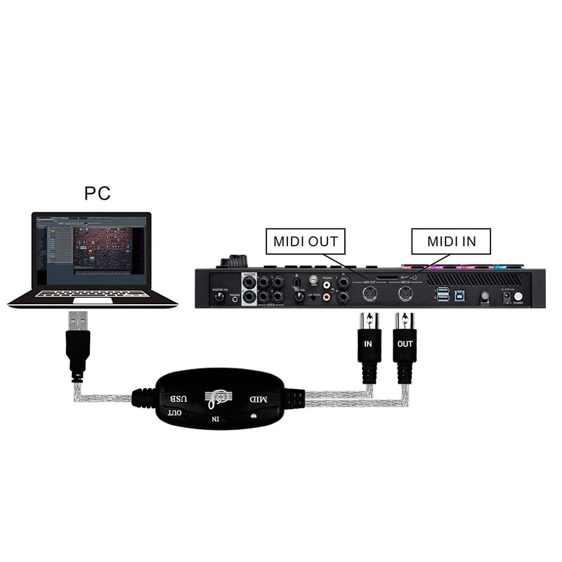 USB to MIDI Audio Cable for Digital MIDI Keyboard Musical Equipment