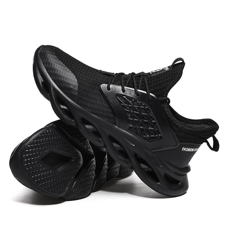 Męskie buty do biegania obuwie dla mężczyzn oddychające lekkie buty sportowe męskie wygodne siatkowe sznurowane elastyczny miękki buty do chodzenia