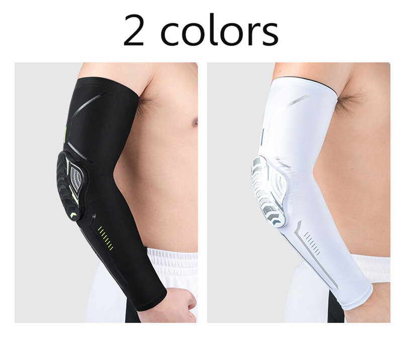 Cotoveleira esportiva em tecido respirável, protetor esportivo à prova de choque para basquete, futebol e bicicleta