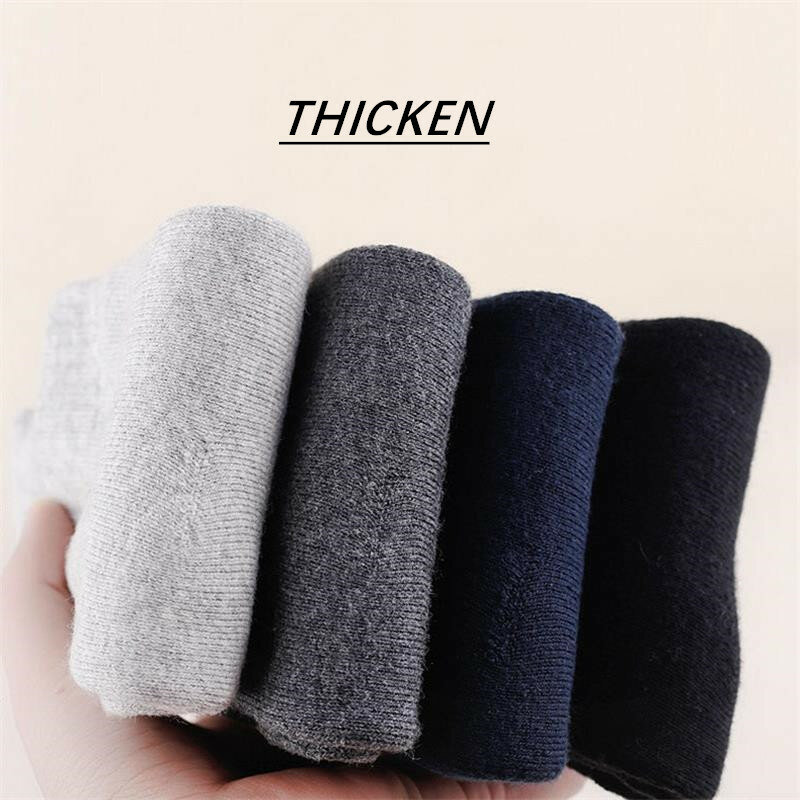 10pairs/LotMen's Socks Winter Cotton Comfort Thick Towel Socks Middle Tube Socks Warm Terry Snow Socks Breathable Business Socks