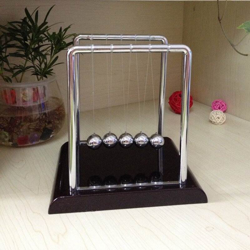 Decoración de escritorio para el desarrollo de la diversión temprana, juguete educativo de escritorio para regalo, cuna de Newtons, Bola de equilibrio de acero, Péndulo de ciencia física