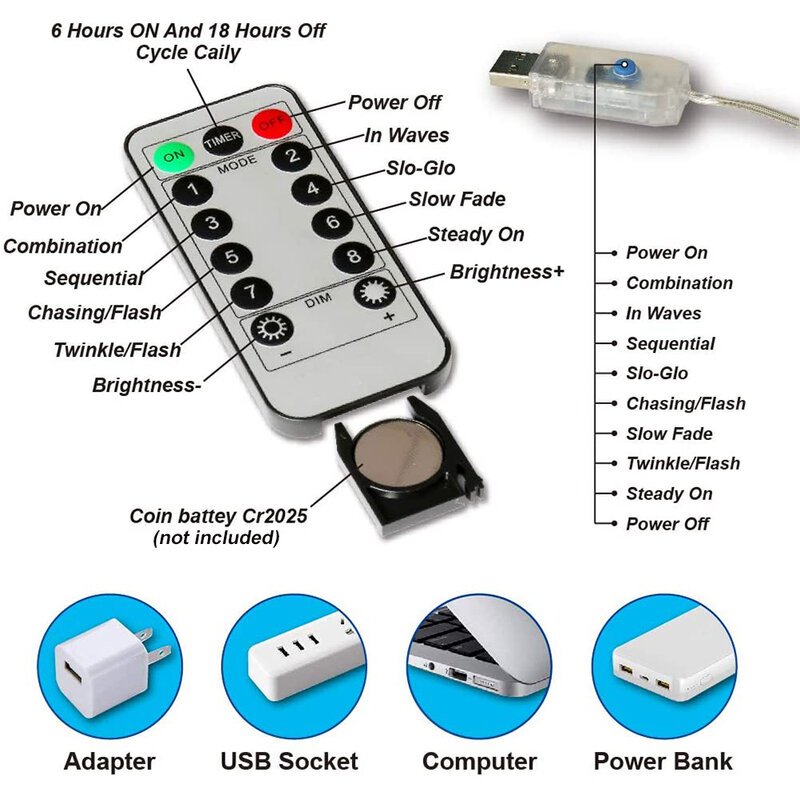 XFLAMPER LED 화환 커튼 조명, 8 가지 조명 모드, 쿠퍼 요정 조명 커튼, 실내 파티오 홈 파티 장식