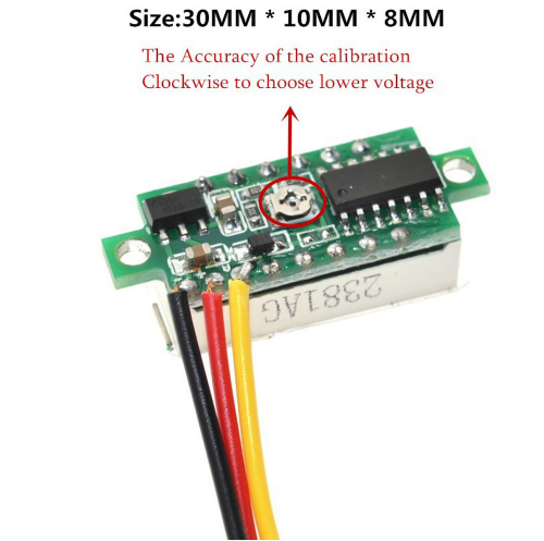 0.28インチデジタルdc 3.5v-30v ledミニディスプレイモジュールdc 0-100v電圧計電圧テスターパネルメータゲージオートバイ車