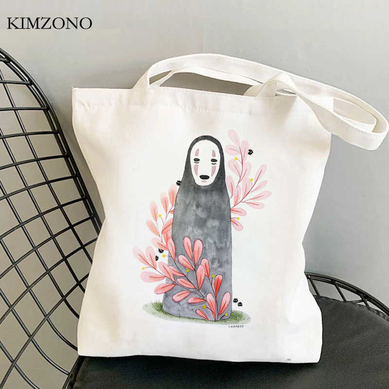 Spirited Away Faceless shopping bag cotton eco tote grocery shopper shopping bag string sacola sacolas