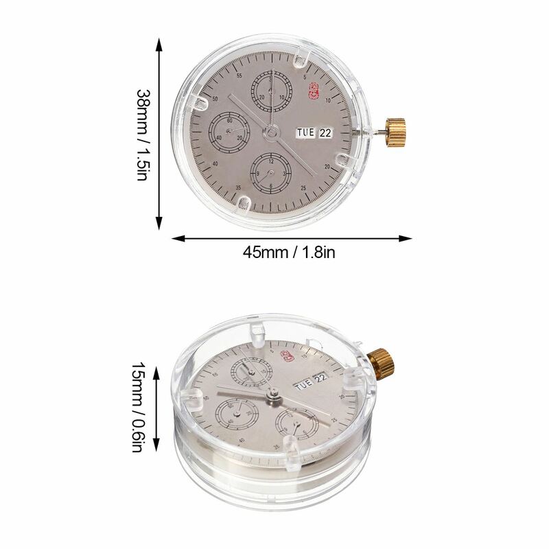 Kit de herramientas de reparación de accesorios de reloj, Kit de piezas de repuesto de reloj de día y fecha, clon ETA de movimiento automático, 7750