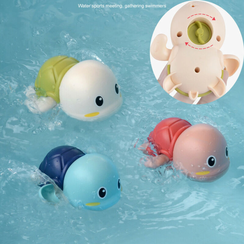 New Cute Cartoon Animal Tortoise Classic Baby Water Toy Infant Swim Turtle Wound-up Chain Clockwork Kids Beach Bath Toys