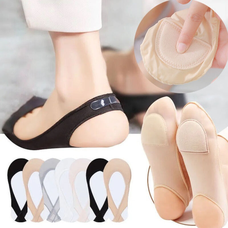 5 Pieces of Breathable Summer Ice Silk High Heels Invisible Boat Socks Fashion Suspender Boat Socks Comfortable Ladies Socks