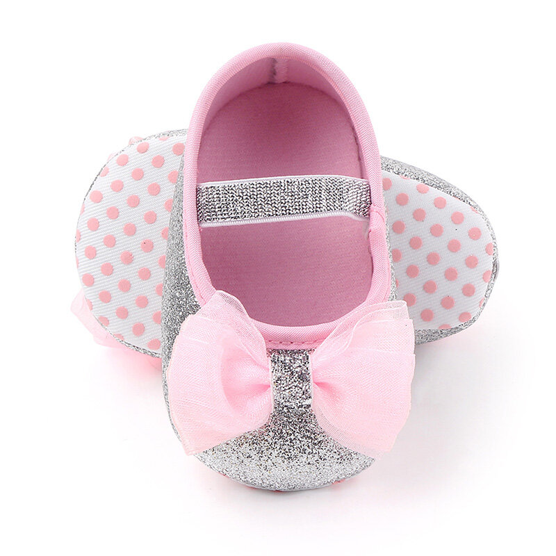 Spring Autumn Baby Girl Anti-Slip Casual Walking Shoes Bowknot Sneakers Cotton Soft Soled First Walkers