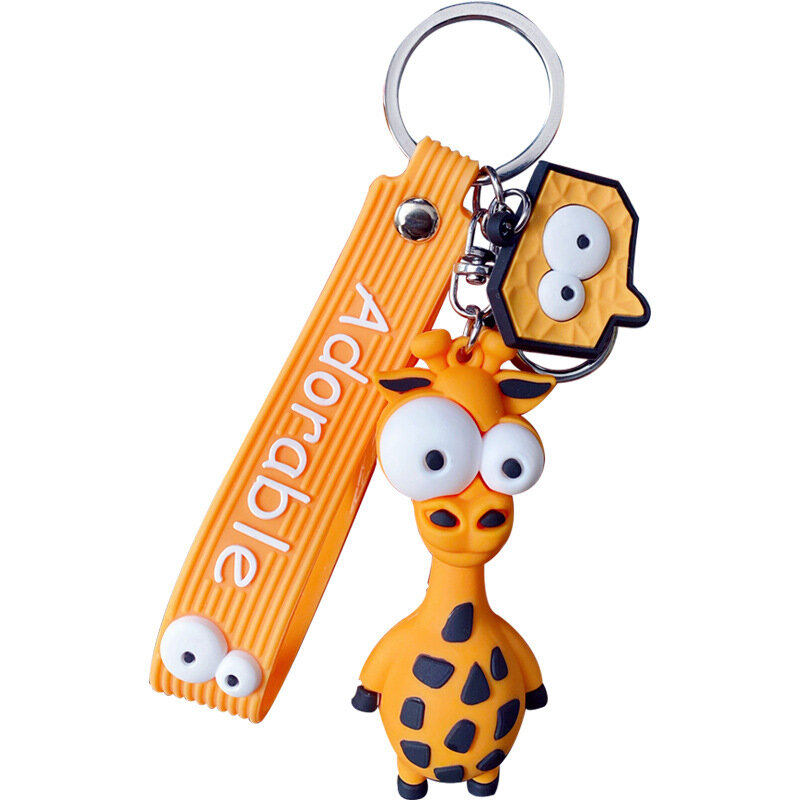 Cartoon Creative Eye Popping Animal Key Chain Fashion Bag Pendant Trend Lovers Accessories Personalized Car Key Chain