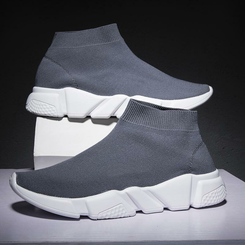 Plus Size 45 46 High Top Socks Tenis Sneakers Women Zapatos Mujer Sports Running Shoes Men Gray Black Training Trainers Unisex