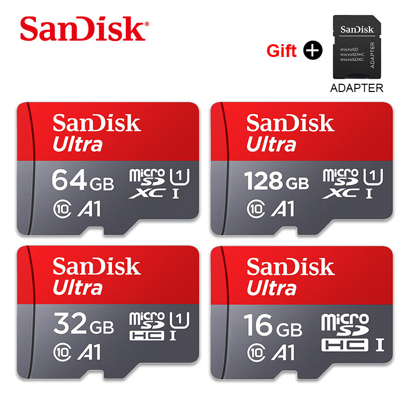 Sandisk Ultra Micro Sd 128 Gb 32gb 64gb Micro Sd De 16gb Tarjeta Sd Tf Tarjeta Flash Tarjeta De Memoria 16 32 64 Microsd De 128 Gb Para Adaptador Almacenamiento Interno