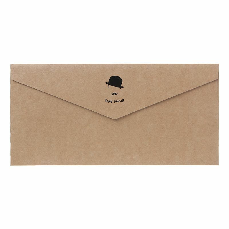 Convites da festa de casamento dos cartões da carta dos envelopes do papel do ofício do teste padrão retro de 10 pces