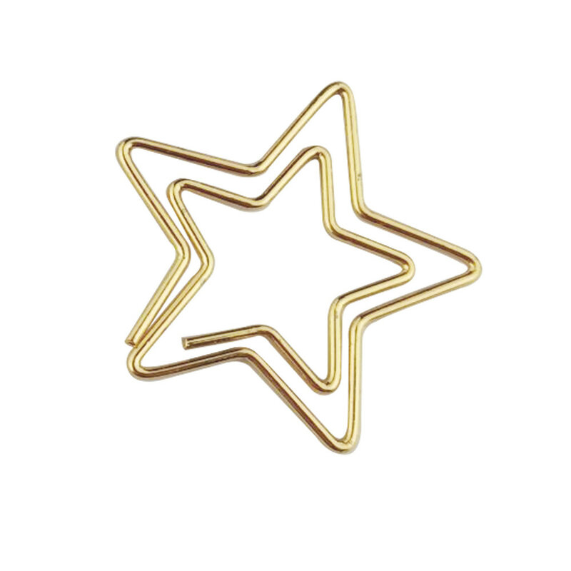 Star Shaped 12pcs Paper Clips Gold Bookmark Clips, Cute Paperclips Planner Clips for Office School Supplies Wedding Decoration