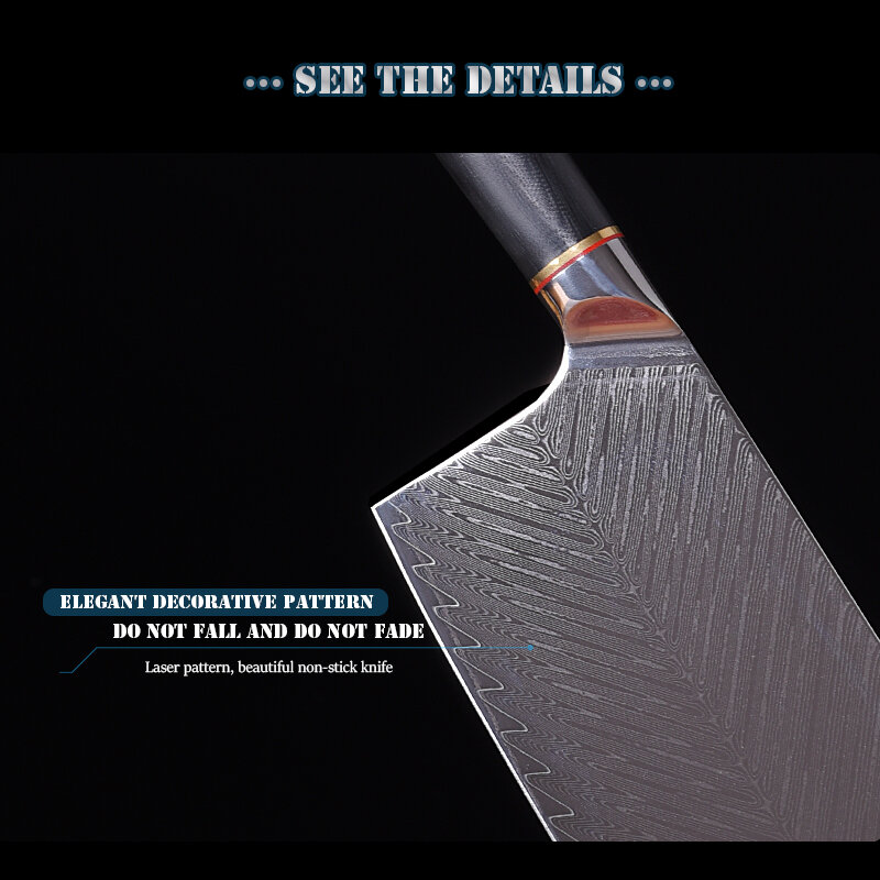 Qvz-ダマスカス鋼のシェフ用ナイフ,日本のvg10コアの刃,包丁,スライディングナイフg10ハンドル,肉スライサー,シニア用ギフトボックス