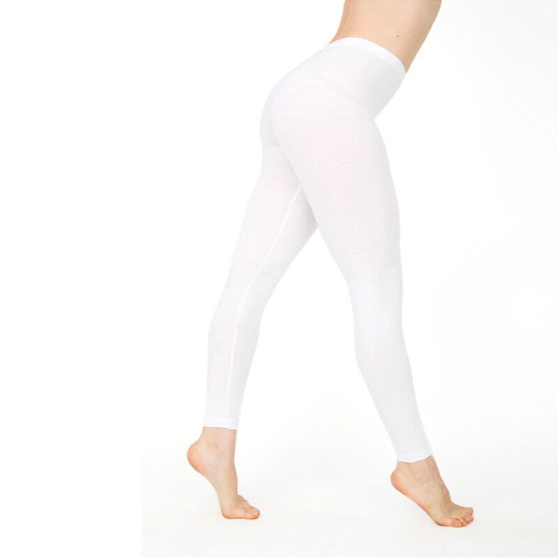 Goocheer-mallas de algodón de longitud completa para mujer, Leggings de cintura alta, parte inferior sólida, venta al por mayor, talla grande