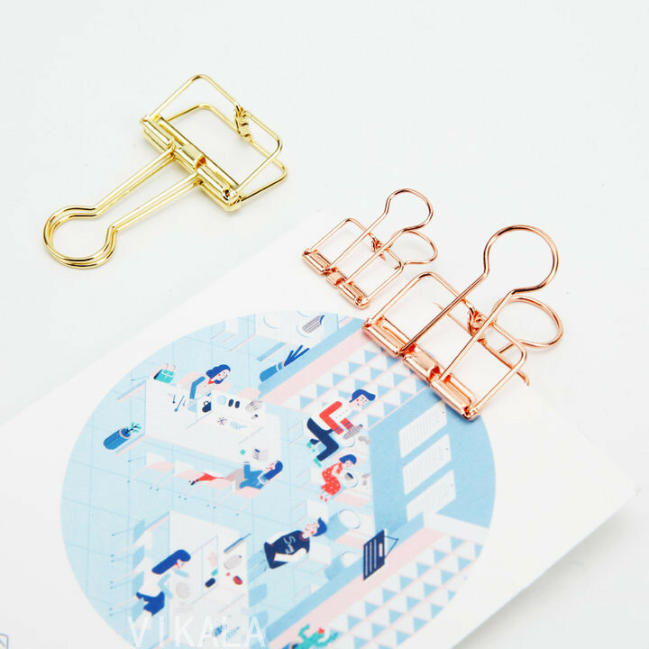 M&G 10Pcs Creative Rose Gold Color Metal Binder Clip Cute Kawaii Binding Clips for Office School Supplies paper clip Stationery