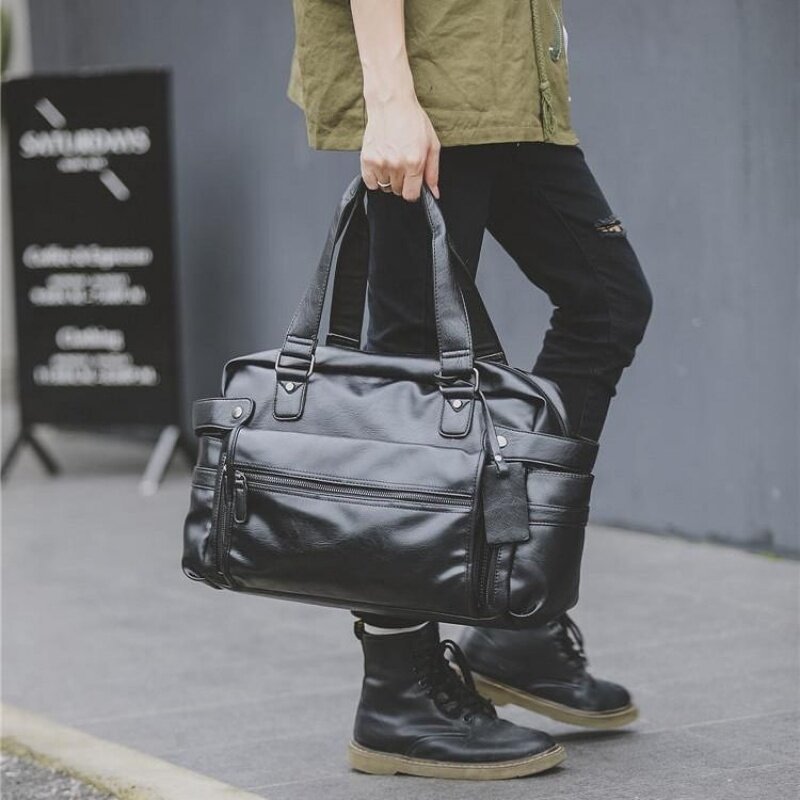 Fashion Men's Travel Bags Luggage Waterproof Suitcase Duffel Bag Big Large Capacity Bags Casual High-Capacity PU Leather Handbag