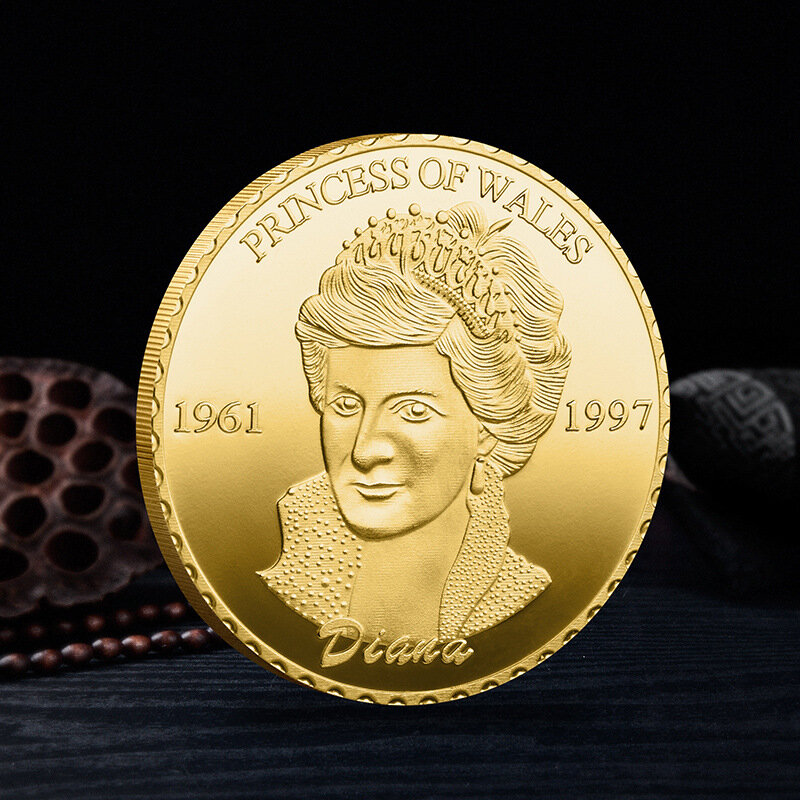 Britse Prinses Diana Herdenkingsmunten Drie-Dimensionale Reliëf Commemorative Metal Gold Munten Zilveren Munten Collectie Geschenken