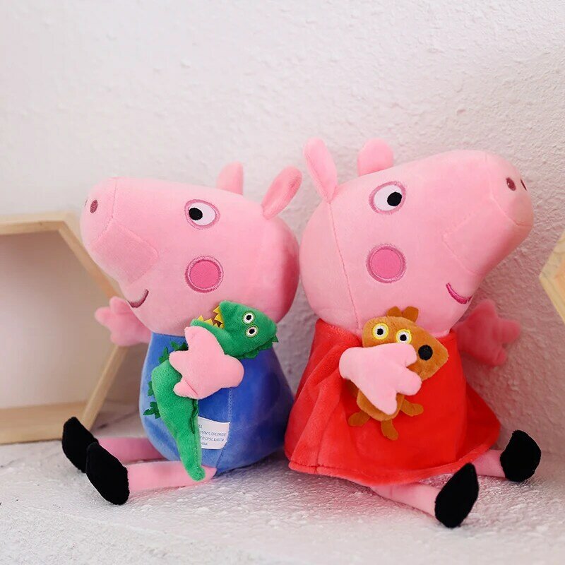 25 cm venda quente bonito dos desenhos animados porco família pacote brinquedos de pelúcia pelúcia boneca crianças presentes de aniversário