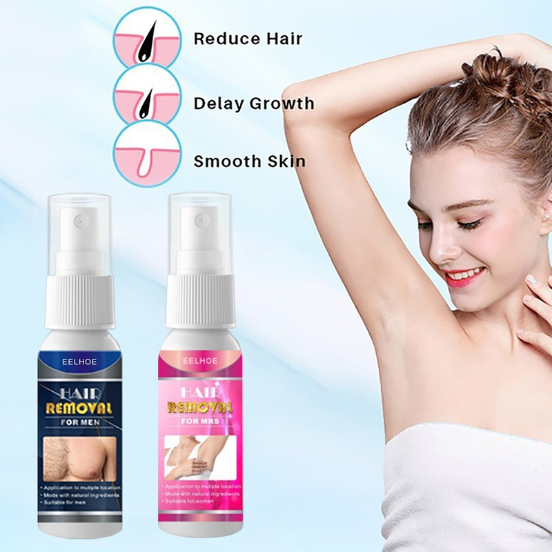 Natural Hair Removal Cream and Growth Inhibitor Facial Removal Cream Spray Beard Bikini Intimate Face Legs Body Armpit Painless