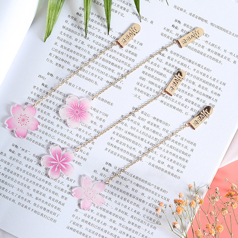 Kreatif Pengikat Pembatas Buku Lucu Bunga Sakura Warna-warni Daun Kepingan Salju Desain Siswa Hadiah Guru Alat Tulis